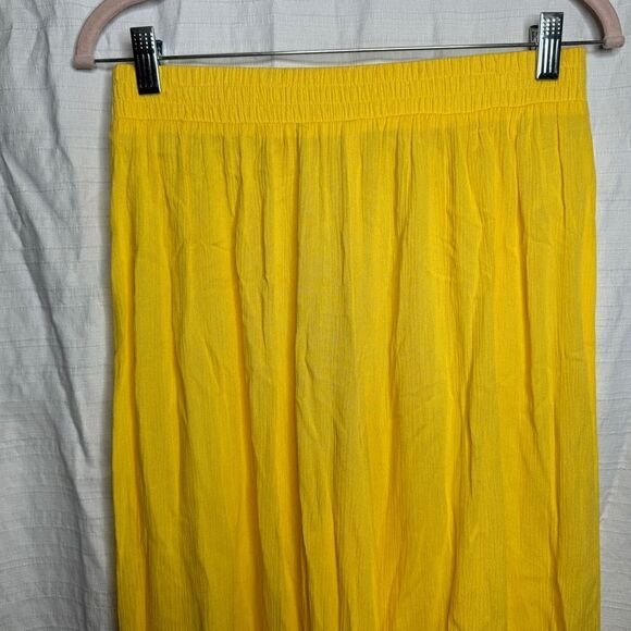 L’agence bright yellow flowy lightweight crinkle wide leg pants size small NEW - Picture 3 of 10